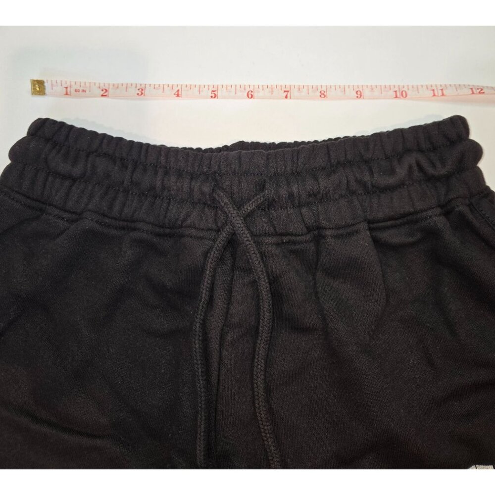 PrettyLittleThing Black High Waist Runner Shorts XS Cotton Blend Comfy - Picture 8 of 8